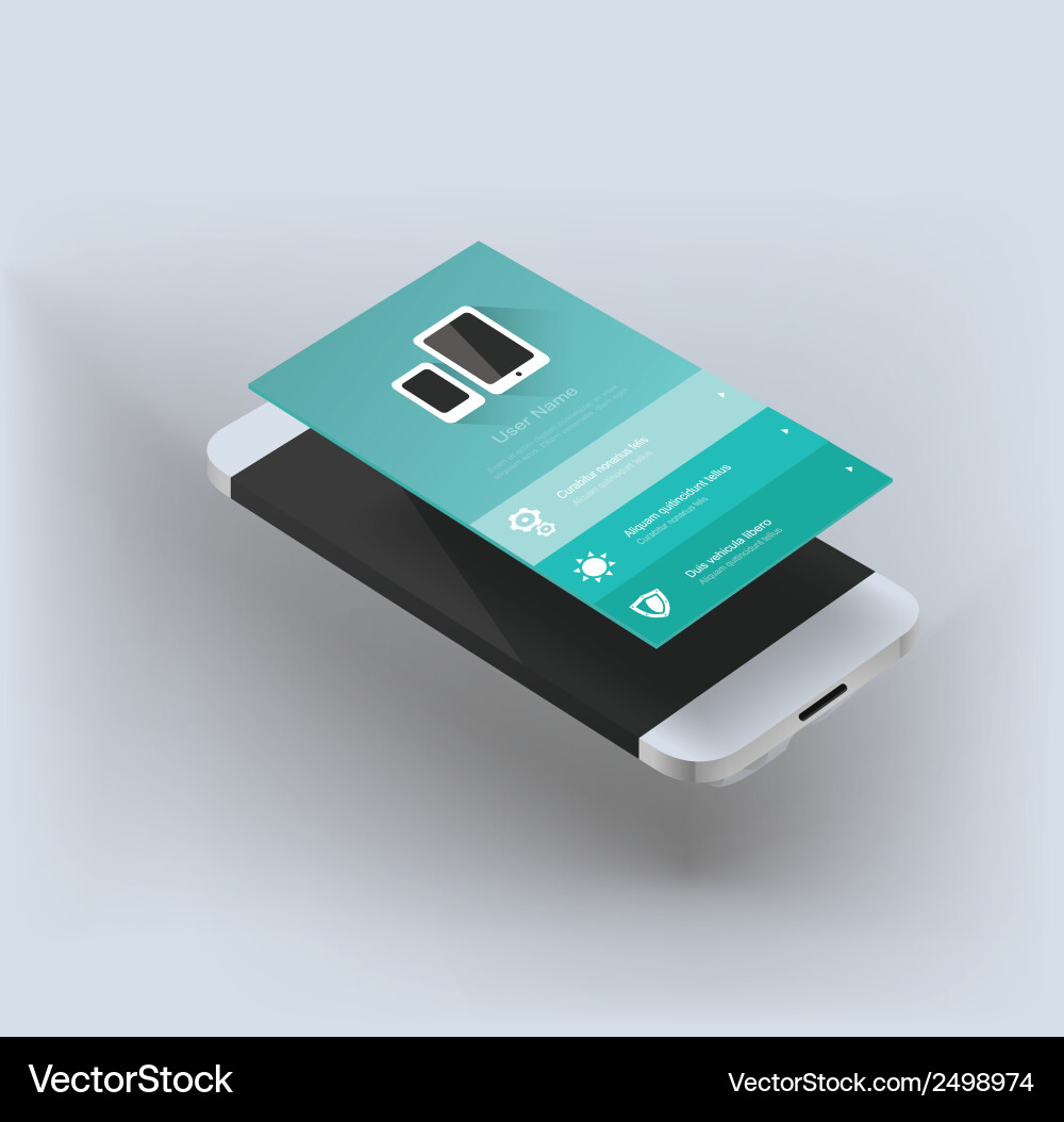 Mobile App UI Concept vector image