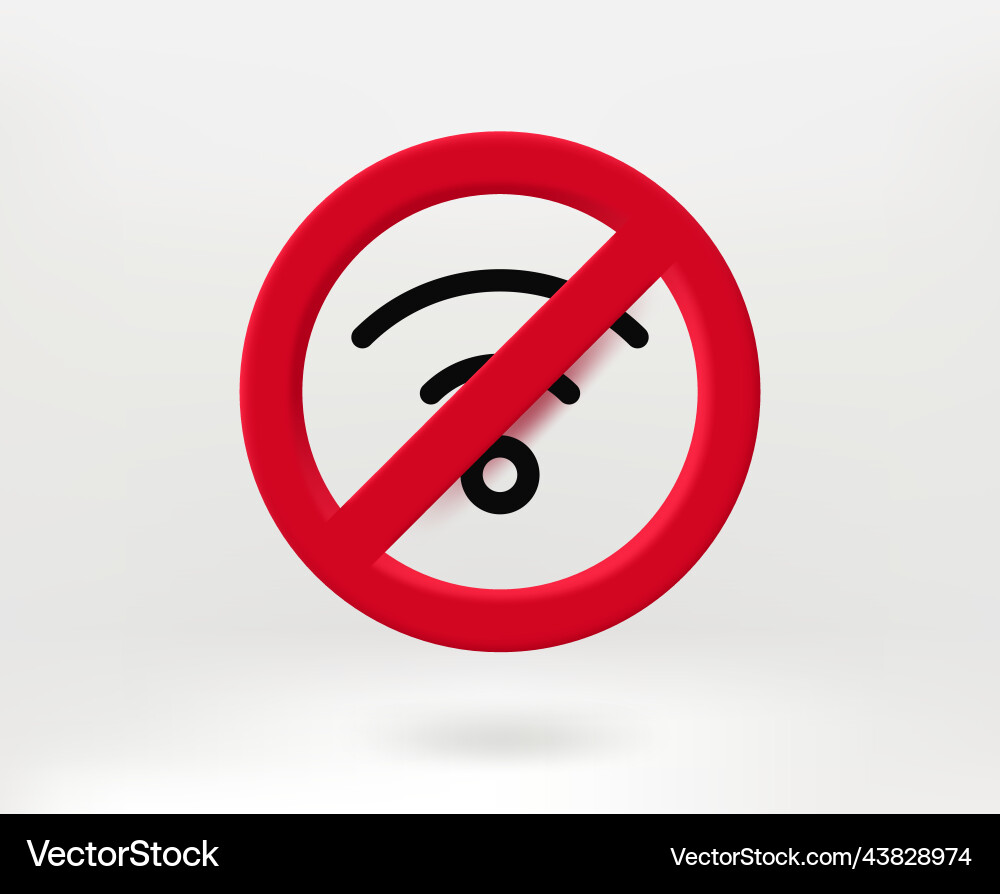 No internet connection concept with wifi icon 3d Vector Image