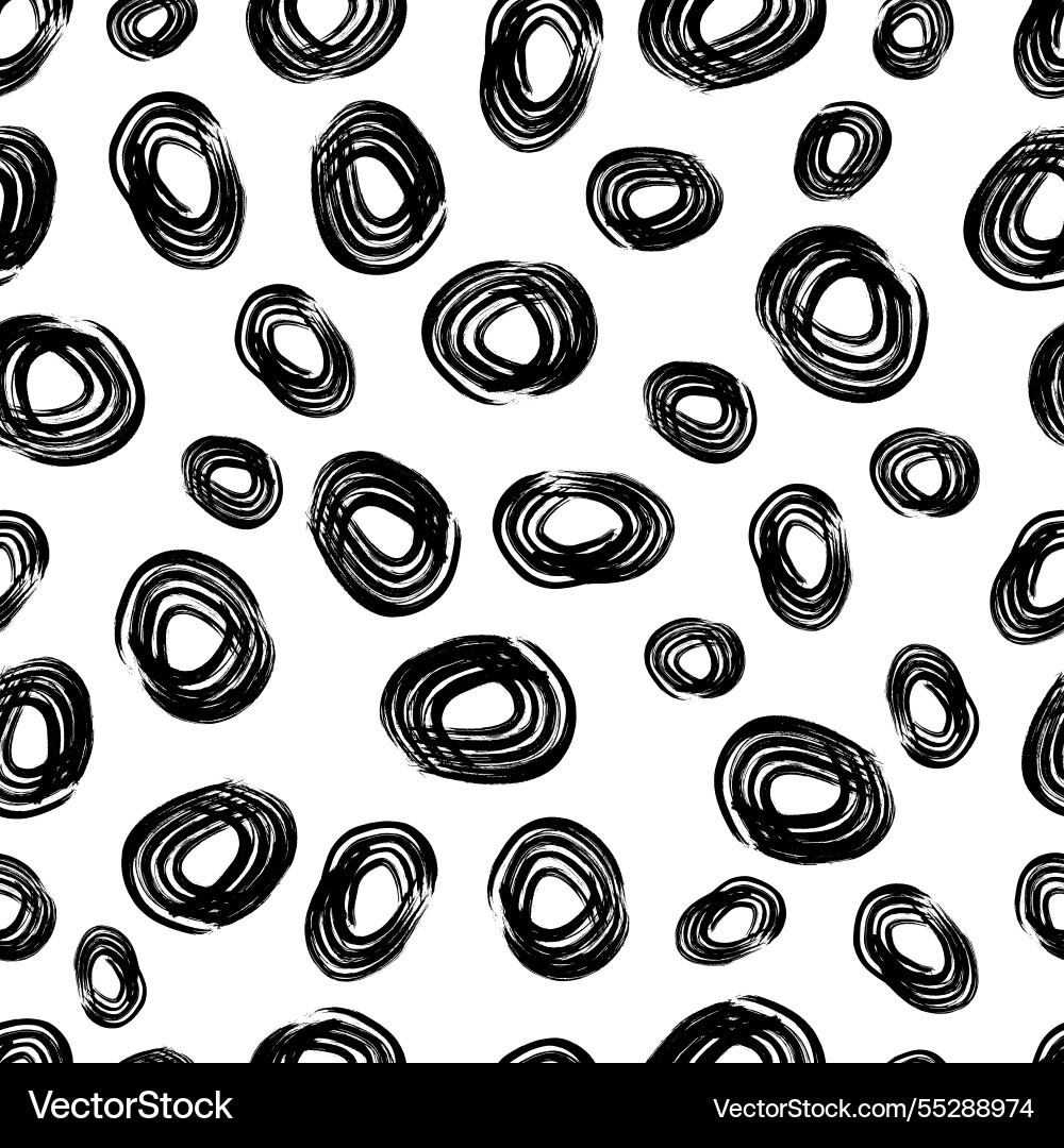 Seamless pattern with sketch circles shape Vector Image