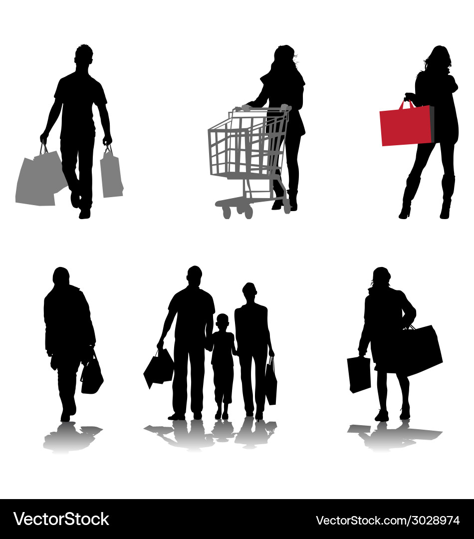 Shopping Silhouettes vector image
