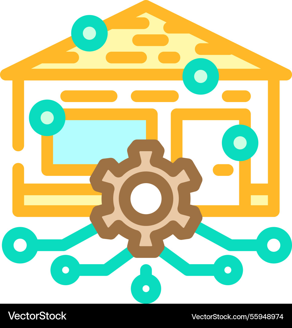 Smart home automation ai integration color icon Smart home automation ai integration color icon vector image