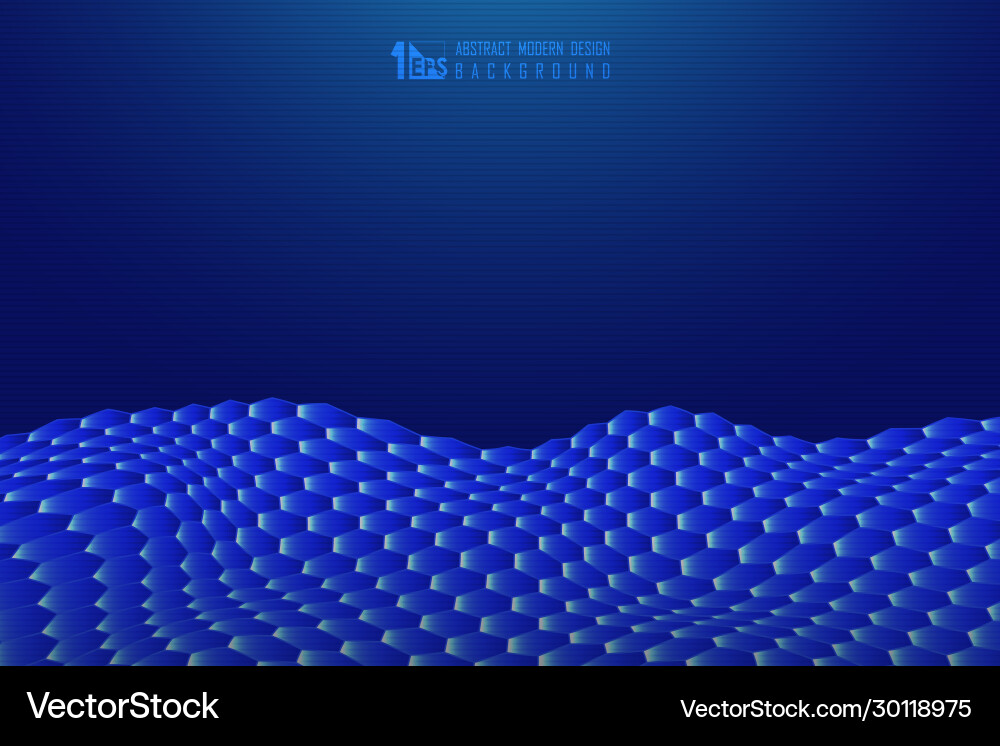 Abstract blue hexagonal pattern mesh design Vector Image