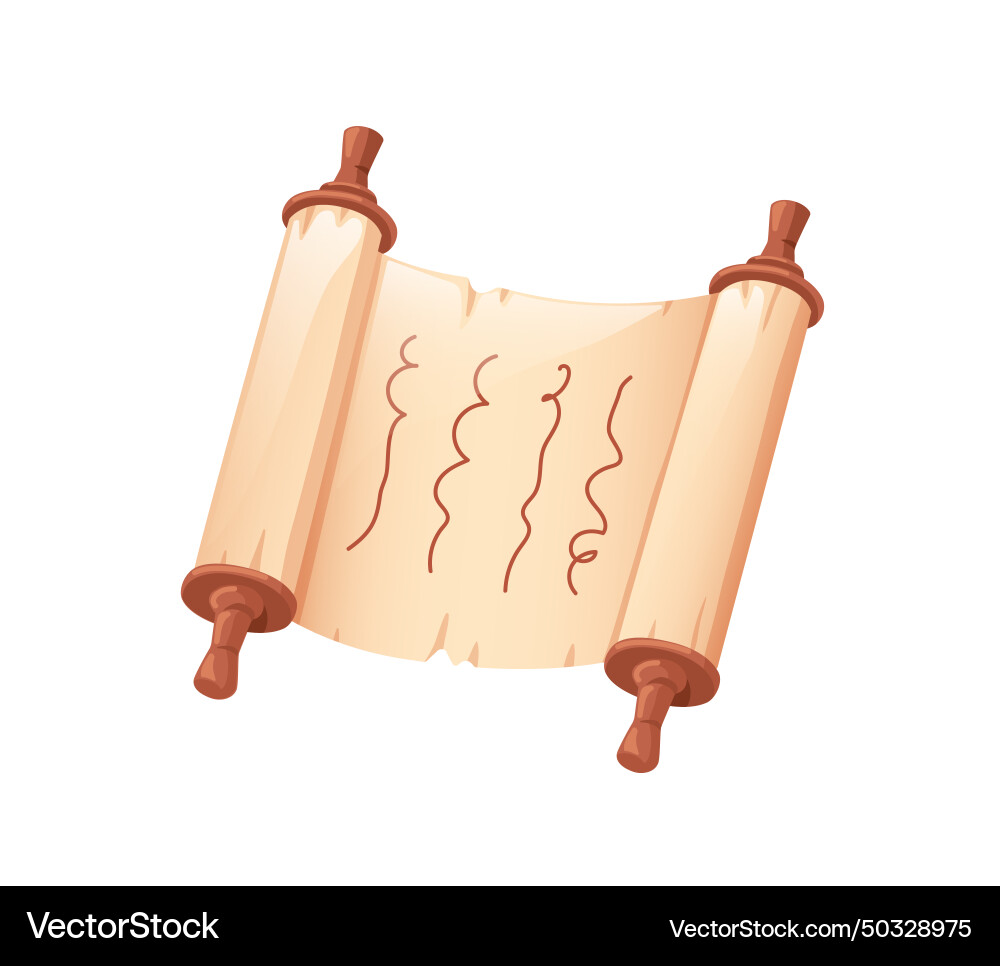 Ancient old paper scroll open parchment Ancient old paper scroll open parchment vector image
