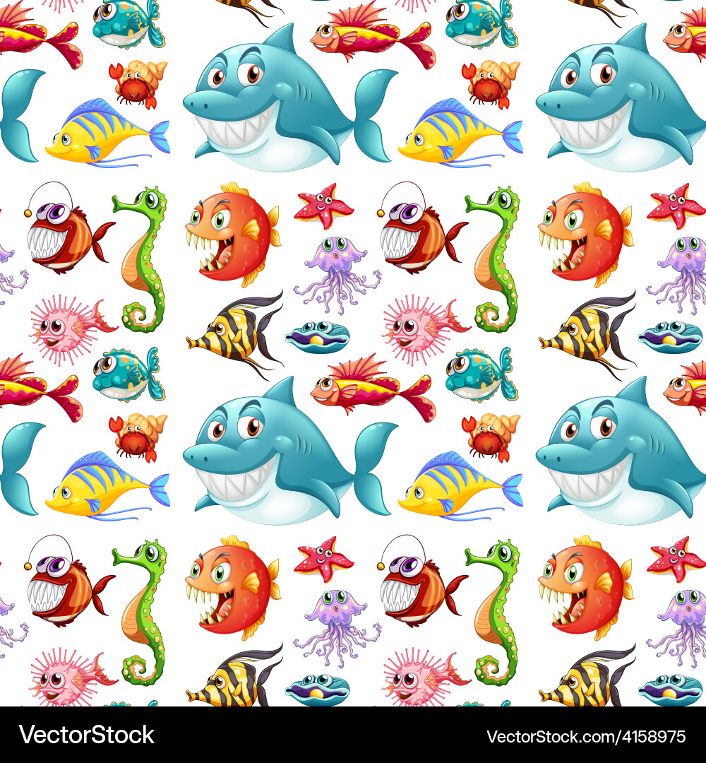 Seamless fish Vector Image