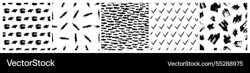 Set of seamless patterns with scribble smears vector image