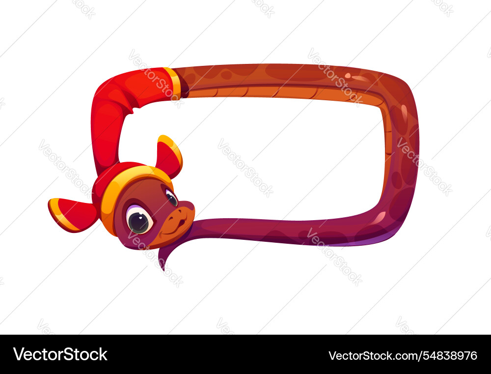 Chinese lunar new year cartoon snake with banner Chinese lunar new year cartoon snake with banner vector image