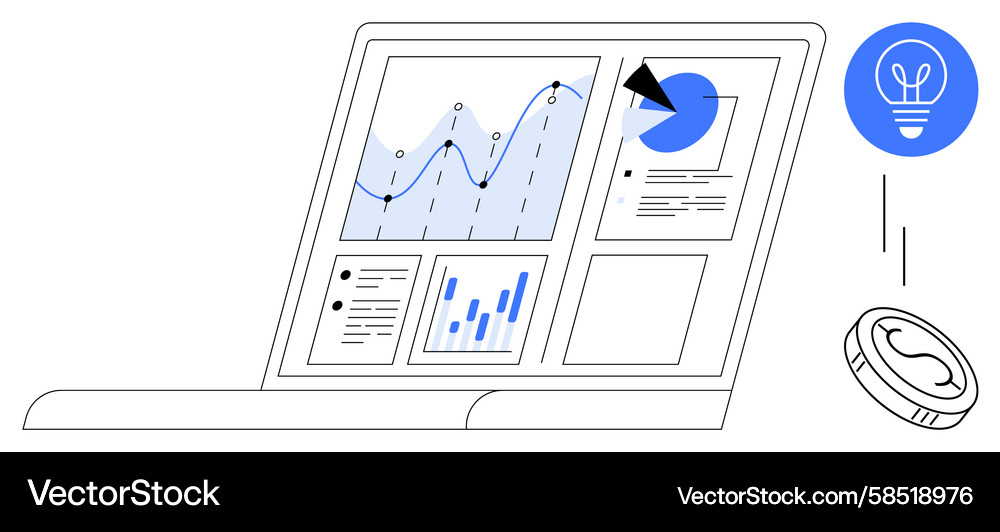 Data Analytics Dashboard Vector Image