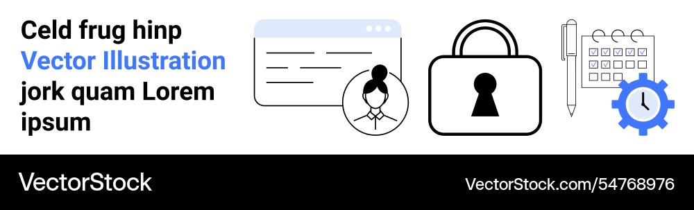 Data security concept with browser user profile Data security concept with browser user profile vector image