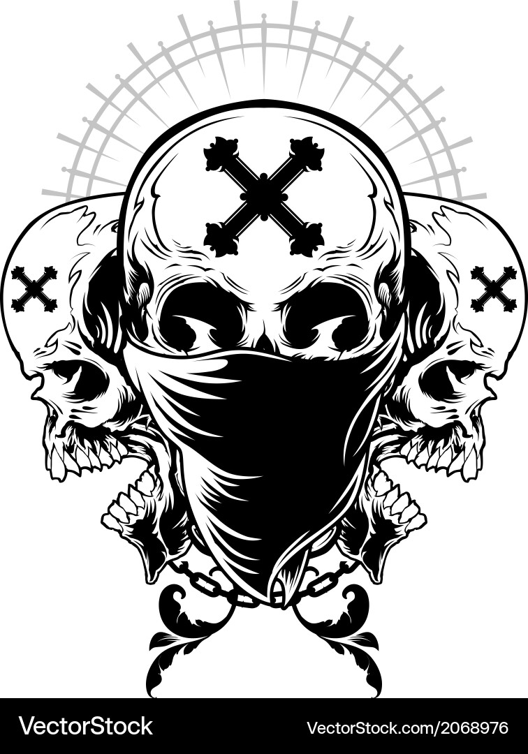 Elegant Skull with Floral Accents Vector Image