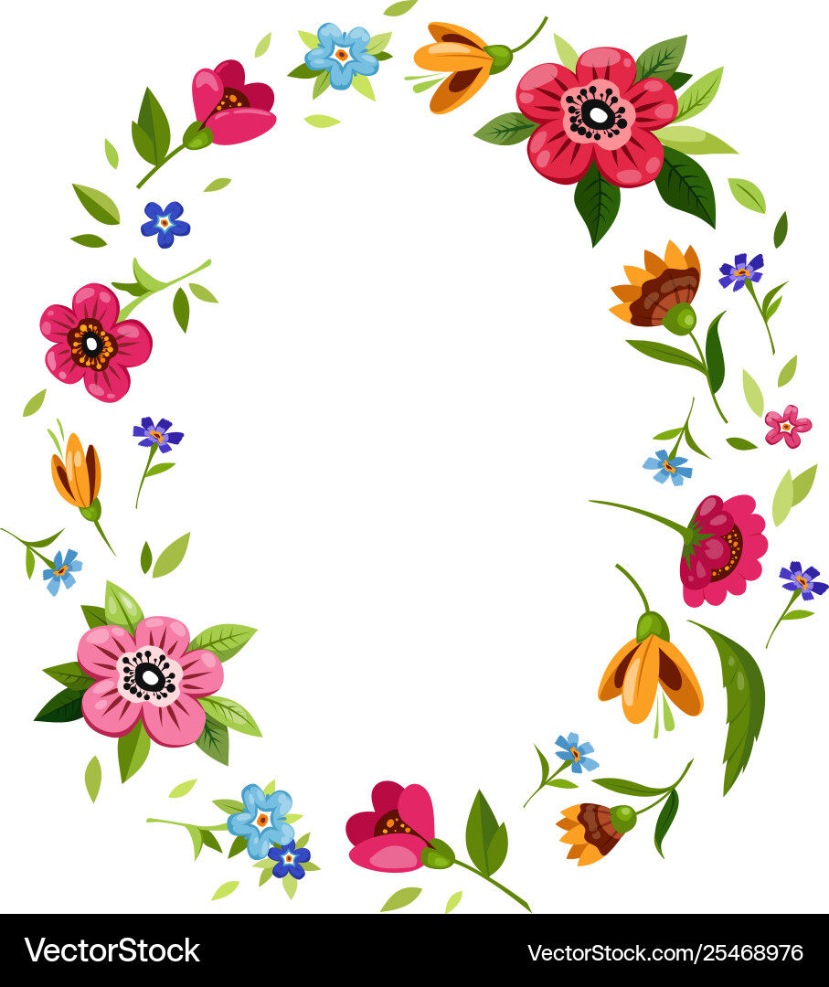 Floral Wreath Frame Vector Image