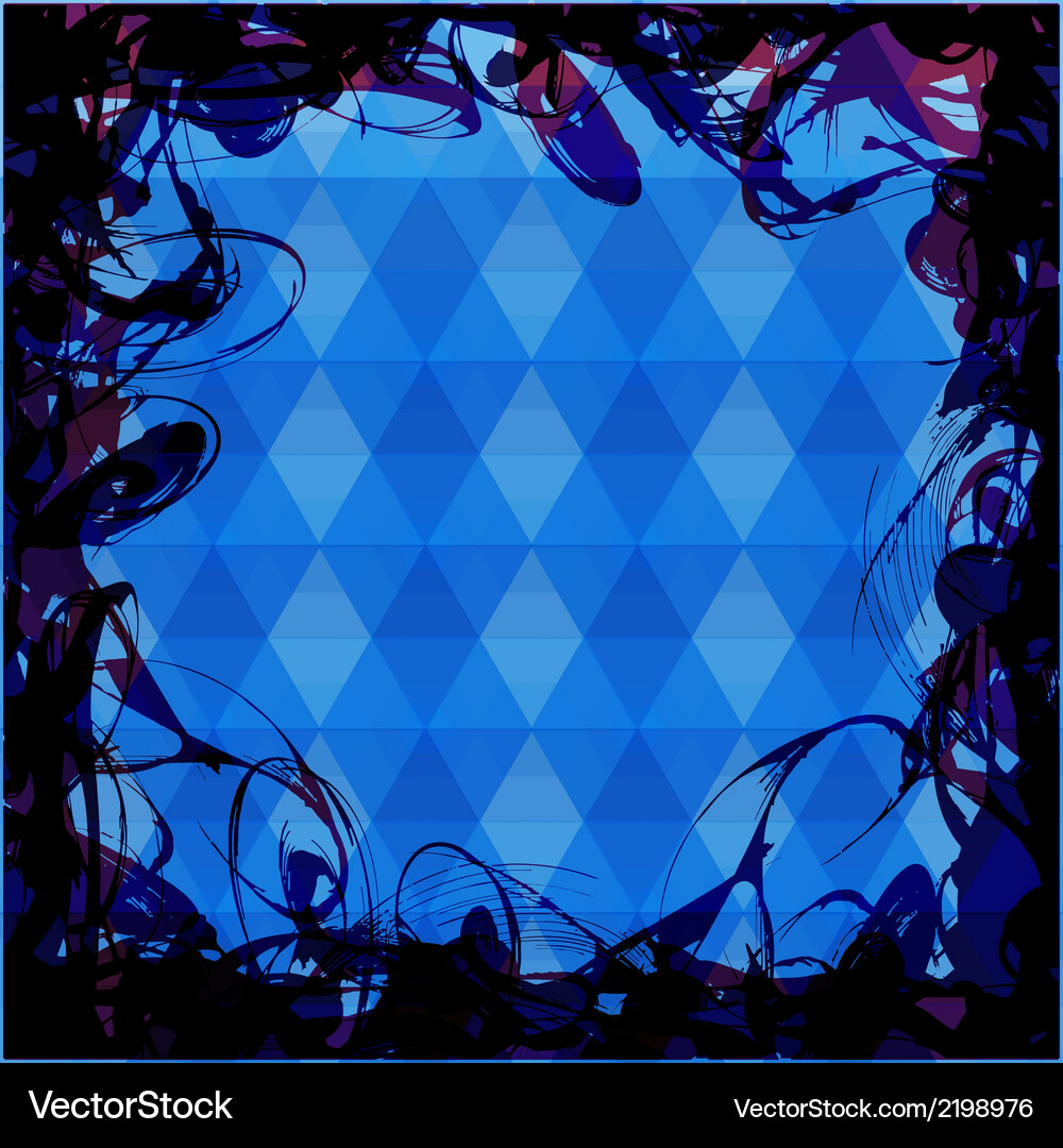 Frame for text over triangles background of a blue Vector Image