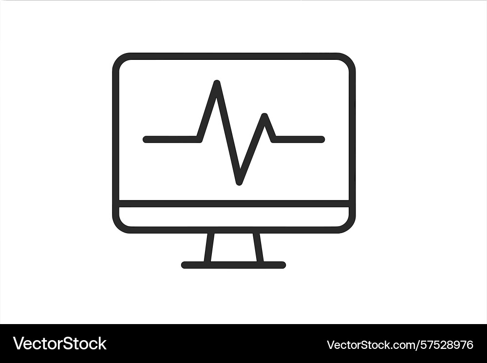 Heartbeat monitor displayed on computer screen Heartbeat monitor displayed on computer screen vector image