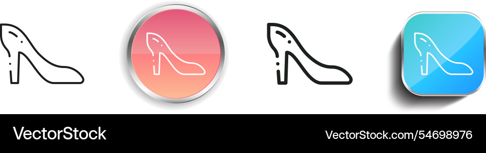 High heels icon thin linear regular and button High heels icon thin linear regular and button vector image
