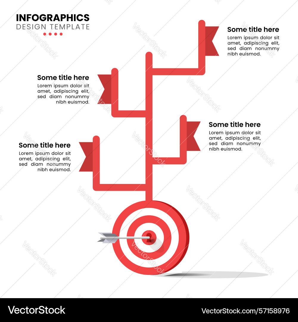 Infographic template dartboard with keyhole and 4 Infographic template dartboard with keyhole and 4 vector image