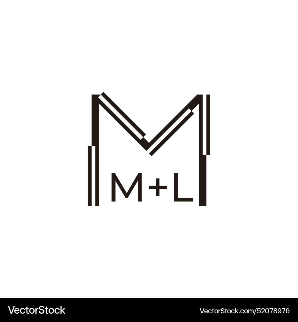 Letter ml simple pixel geometric motion abstract Letter ml simple pixel geometric motion abstract Vector Image