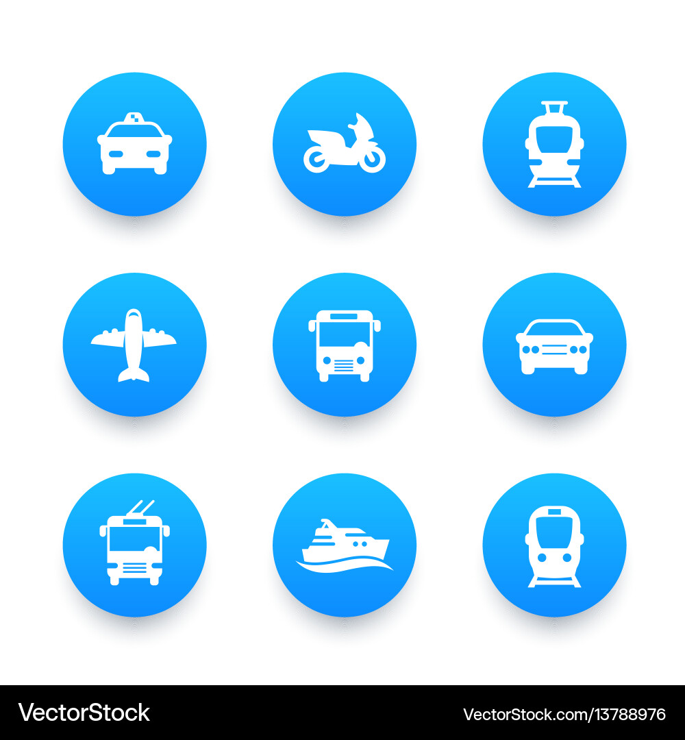 Passagier-Transport-Symbole setzen Bus U-Bahn-Straße Passagier-Transport-Symbole setzen Bus U-Bahn-Straße vektorbild