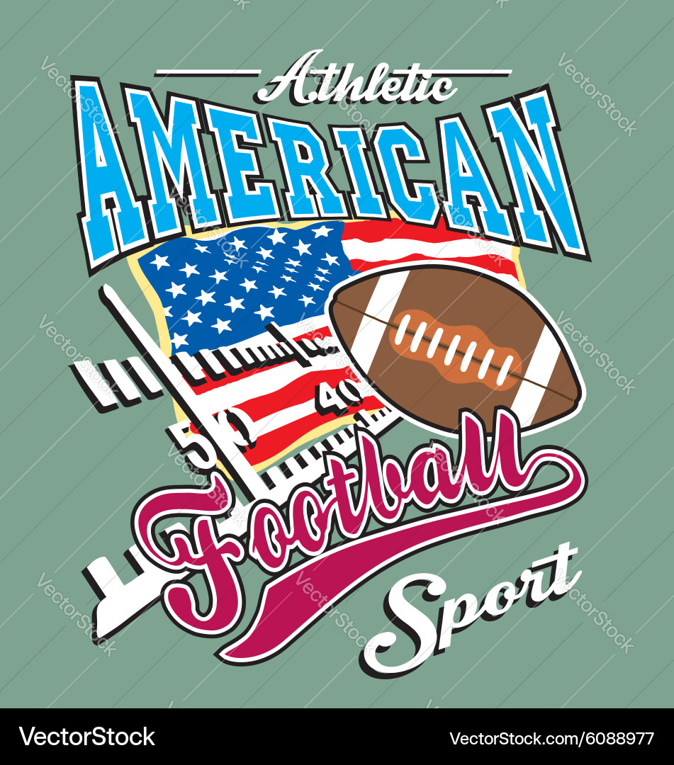 American Football T-Shirt Graphic Vector Image