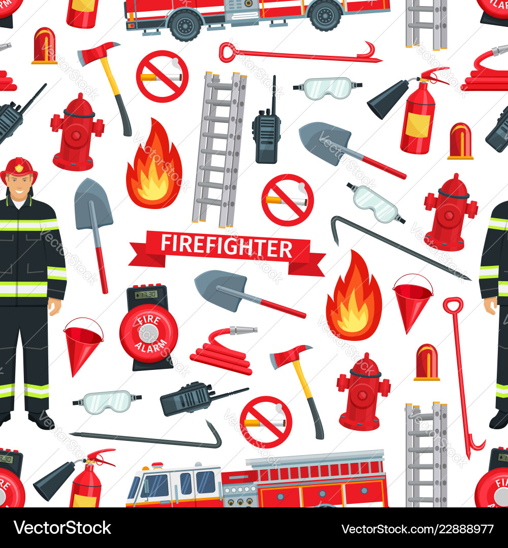 Firefighting Pattern - Seamless vector image