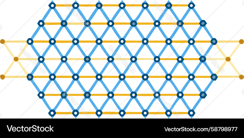 Hexagonal Network Data Flow Vector Image