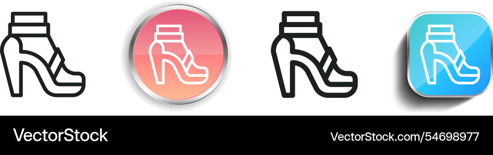 High heels icon thin linear regular and button High heels icon thin linear regular and button vector image