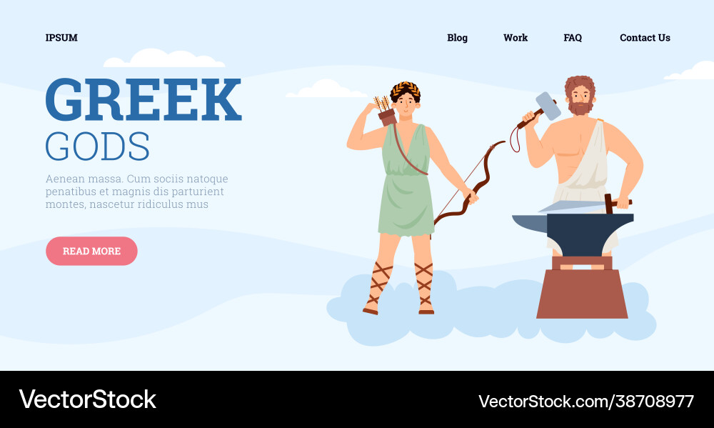 Homepage mit griechischen alten Mythologie Gott Homepage mit griechischen alten Mythologie Gott vektorbild