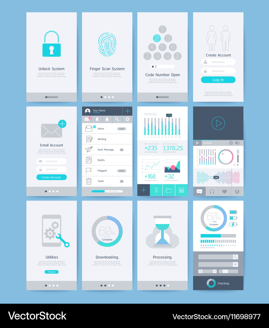 Modern UI Elements & Icons vector image