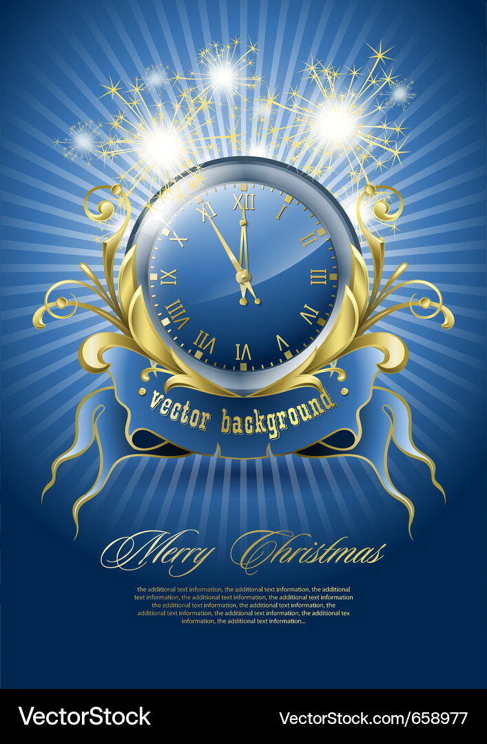 New Year Celebration Clock Vector Image