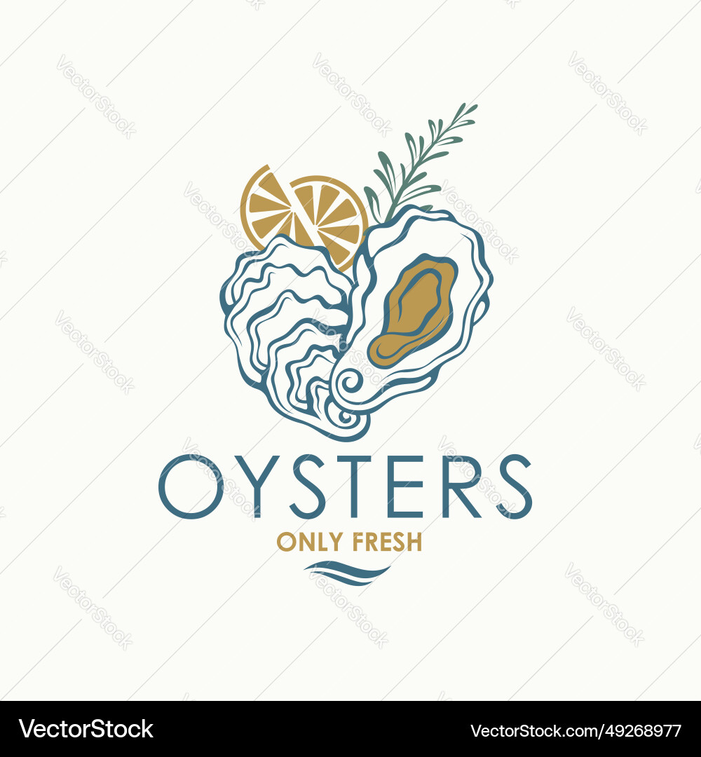 Oyster shell label Royalty Free Vector Image - VectorStock