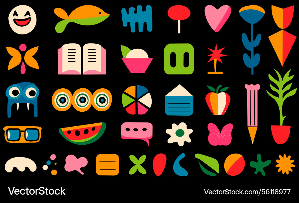 Set of abstract shapes Vector Image