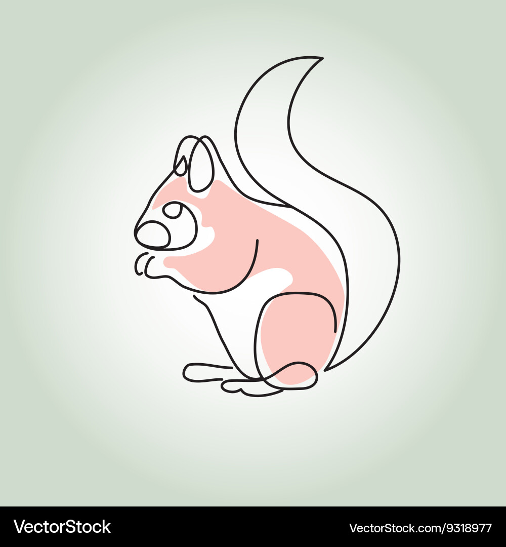 Squirrel in minimal line style vector image