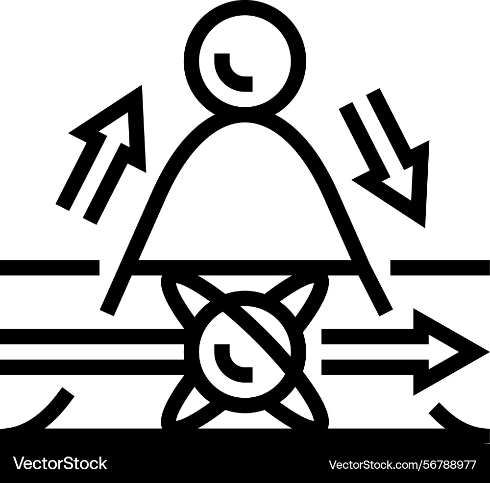 Tunneling quantum computer line icon Tunneling quantum computer line icon vector image