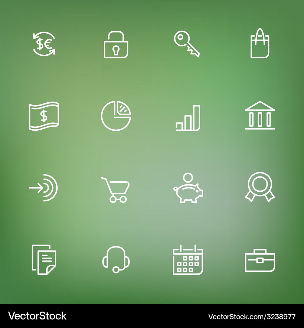 White thin line icons set for web and mobile Vector Image