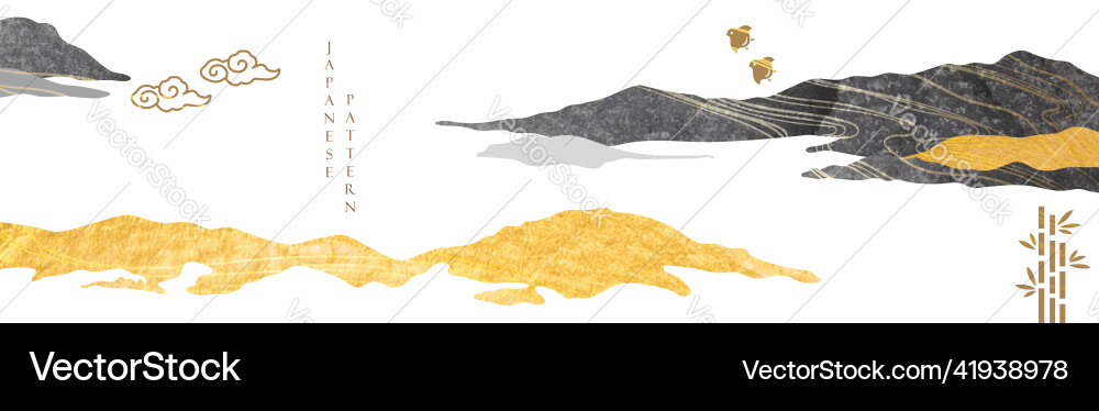 Abstrakte Kunstlandschaft mit japanischem Wellenmuster Abstrakte Kunstlandschaft mit japanischem Wellenmuster vektorbild