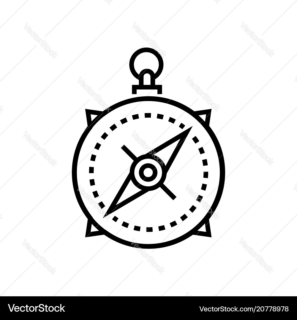Compass - line design single isolated icon Compass - line design single isolated icon vector image