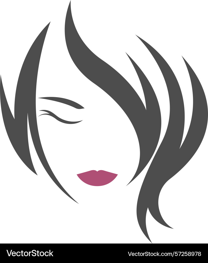 Female beauty hair logo Female beauty hair logo Vector Image