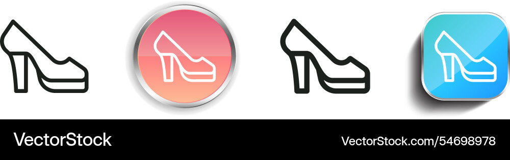High heels icon thin linear regular and button High heels icon thin linear regular and button vector image