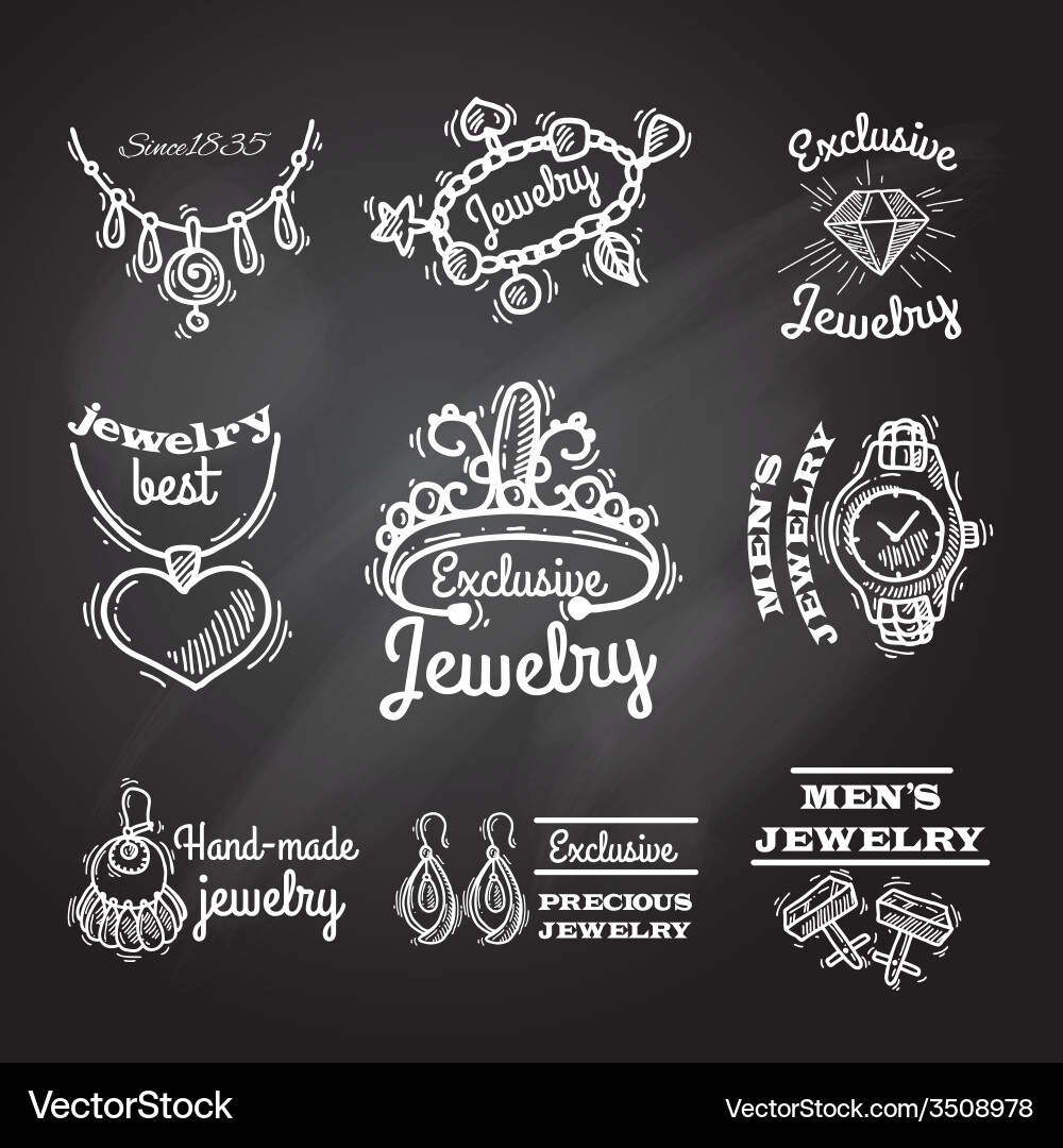 Jewelry Emblems & Accessories Vector Image