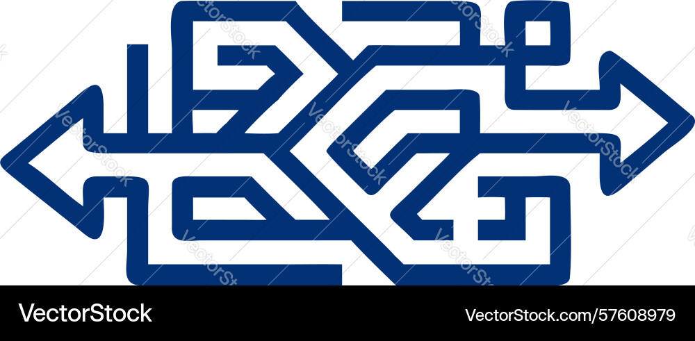 Abstract maze puzzle icon for problem-solving vector image