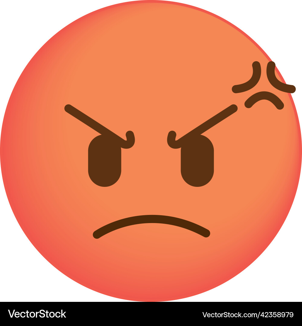 Angry emoji face (42358979) – Royalty-Free Vector | VectorStock