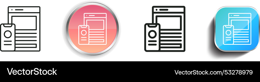 Design icon thin linear regular and button style Design icon thin linear regular and button style vector image