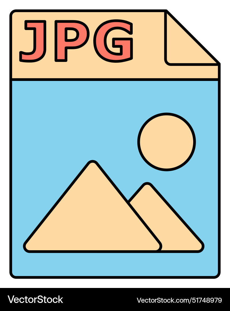Jpg file icon of image format for storing vector image