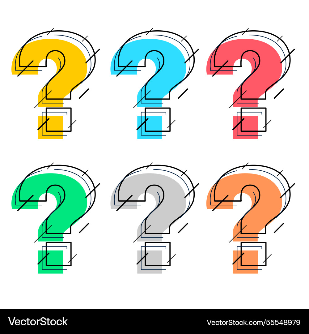 Line style colorful question mark element Line style colorful question mark element Vector Image