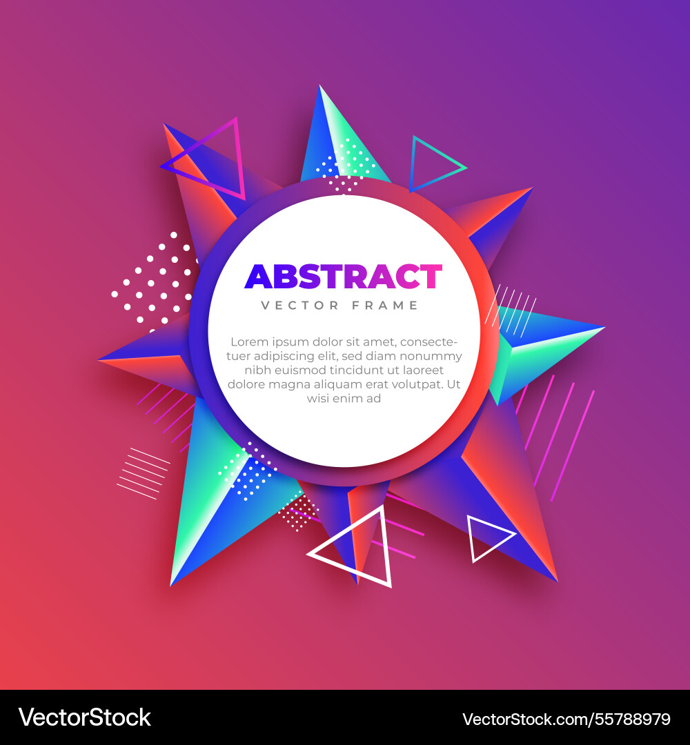 Modern abstract frame with geometric style Vector Image