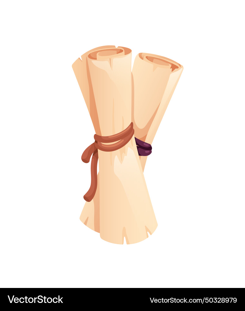 Old parchment roll ancient paper papyrus scroll Old parchment roll ancient paper papyrus scroll vector image
