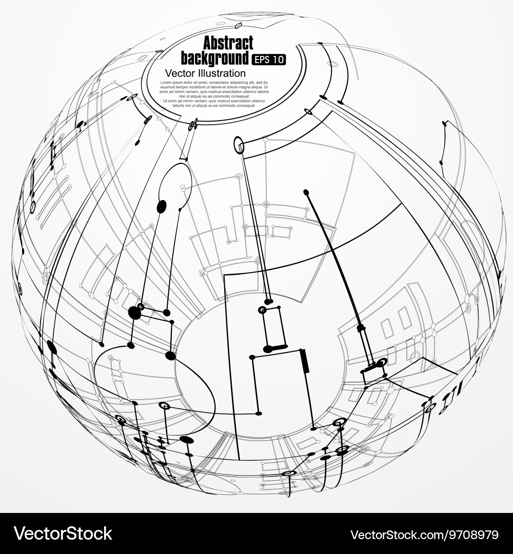 Point and curve constructed the sphere wireframe vector image