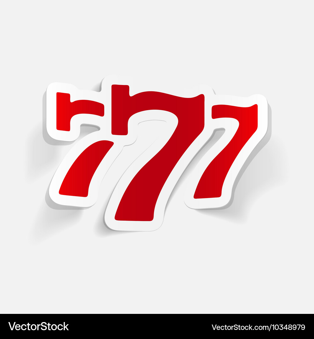 Realistic design element three seven Vector Image