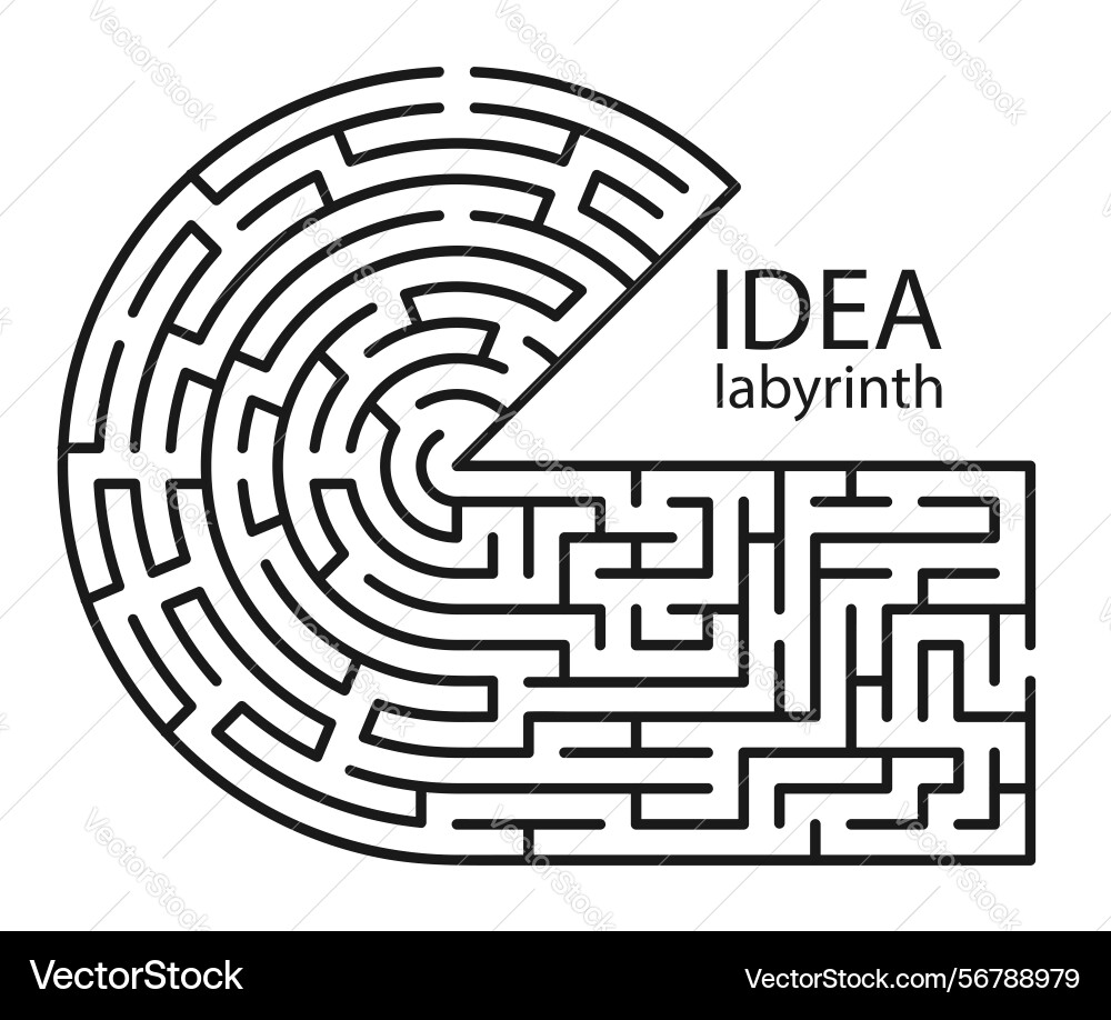 Rgb idea maze labyrinth with entry and exit Rgb idea maze labyrinth with entry and exit Vector Image