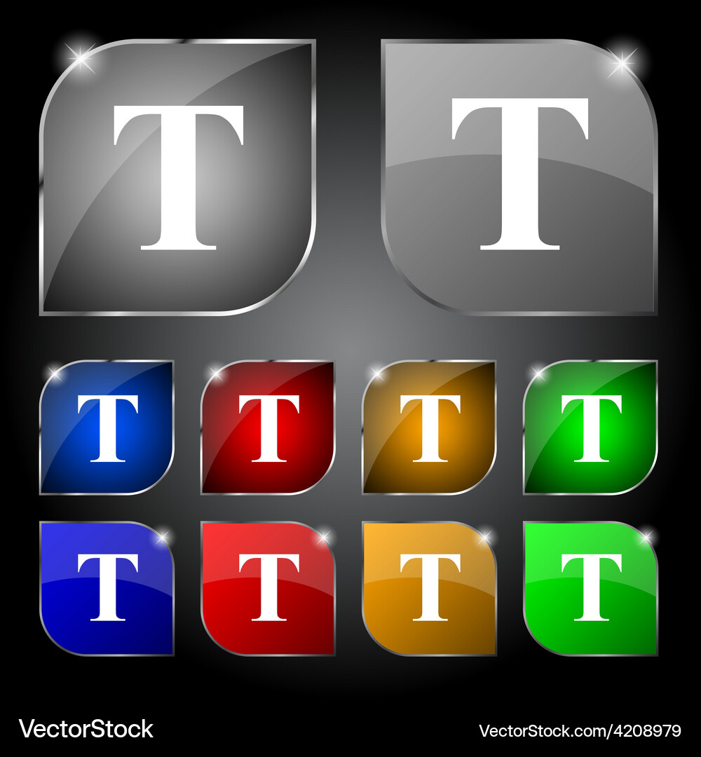 Text edit icon sign set of ten colorful buttons Vector Image