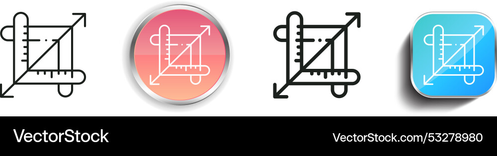 Design icon thin linear regular and button style Design icon thin linear regular and button style vector image