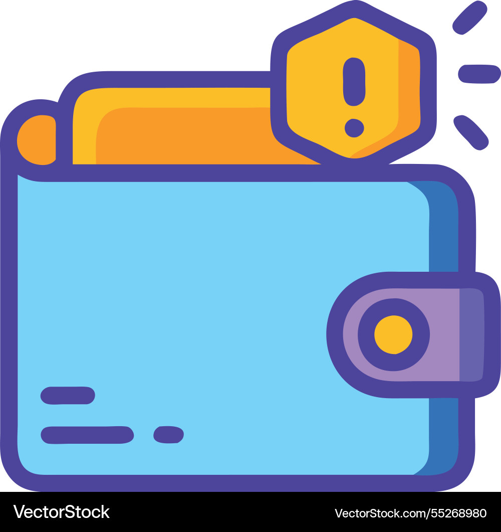 Digital wallet security alert notification icon Vector Image